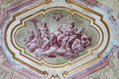 Bóveda con frescos de la cripta del ábside posterior de la catedral de Italian School
