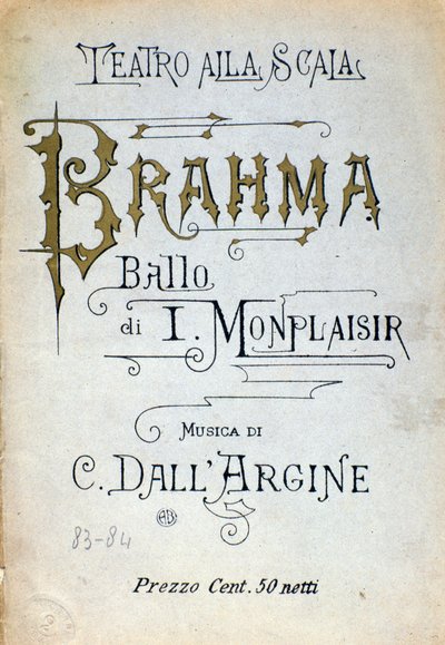 Frontispicio del ballet Brahma de Monplaisir y dell