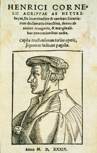 Portada de De Incertitudine et Vanitate Scientiarum Declamato Invectiva, por Heinrich Cornelius Agrippa, 1539 de Italian School