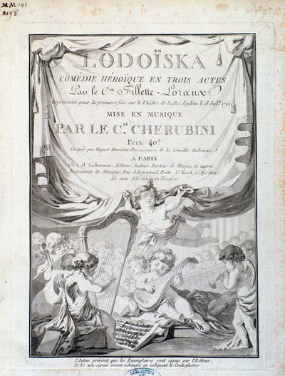 Portada de Lodoiska, ópera de Luigi Cherubini de Italian School