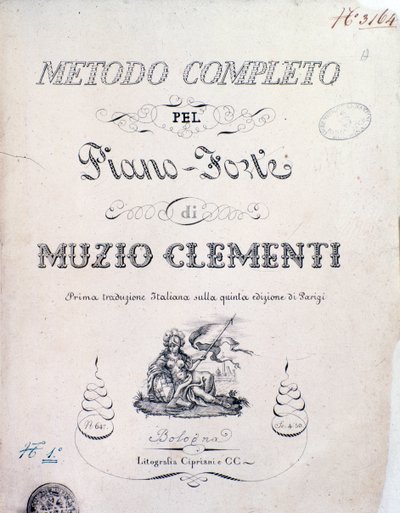 Frontispicio del libro de texto, Método Completo para Piano por Muzio Clementi de Italian School