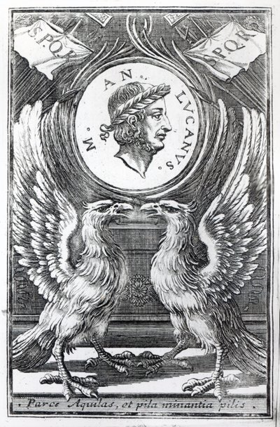 Frontispicio de la Farsalia de Lucano por Marcus Annaeus Lucanus, edición publicada en 1663 de Italian School