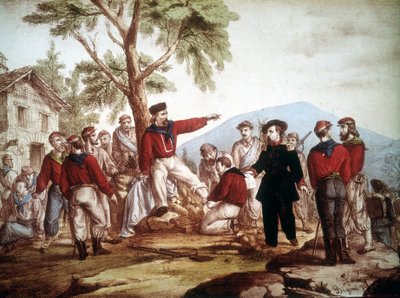 Garibaldi (1807-1882) herido en Aspromonte. de Italian School