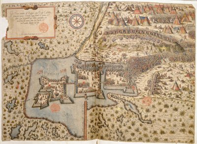 Vista general de la Batalla de Szigetvar, 1566 de Italian School
