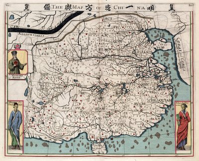 Mapa geográfico de China de “Un discurso del reino de China, tomado de Ricius y Trigautius” por Matteo Ricci de Italian School