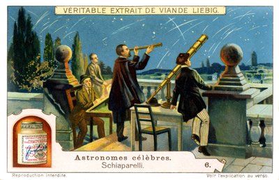 Giovanni Schiaparelli, Observación del cielo (grabado) de Italian School