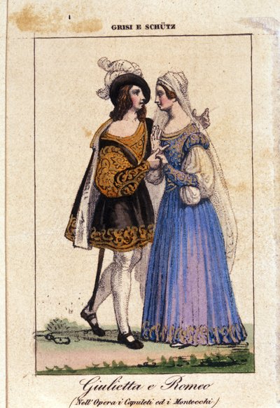 Giulia Grisi y Schutz interpretando Romeo y Julieta en 