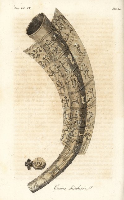 Cuerno de oro de Gallehus, cuerno para beber o Tunderense de Italian School