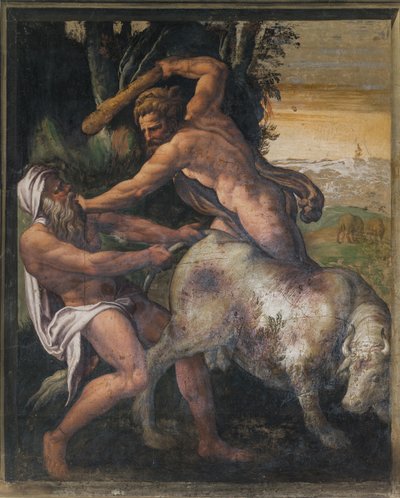 Hércules matando al toro cretense, Salón Amarillo de Italian School