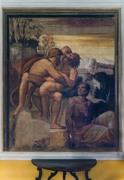 Hércules matando a Anteo, del Salón Amarillo de Italian School