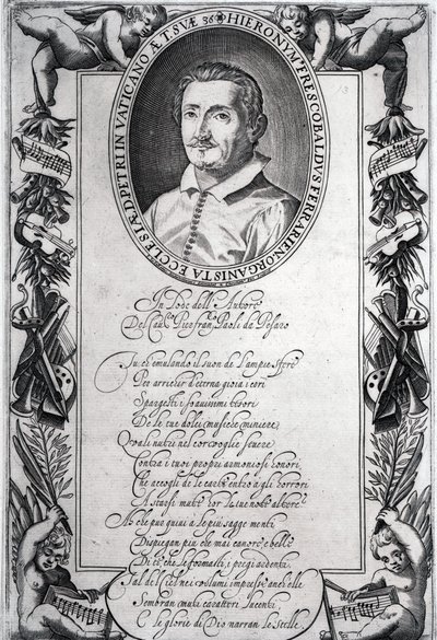 Hieronymus Frescobaldi, grabado por Christian Sas de Italian School