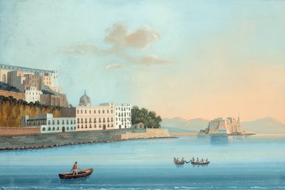 Il Chiatamone (gouache sobre panel) de Italian School