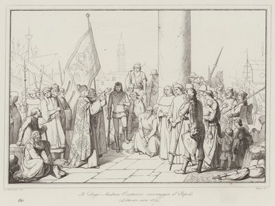 Il Doge Andrea Contarini incoraggia il Popolo de Italian School