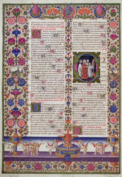 Página iluminada del Libro de los Salmos, de la Biblia de Borso d