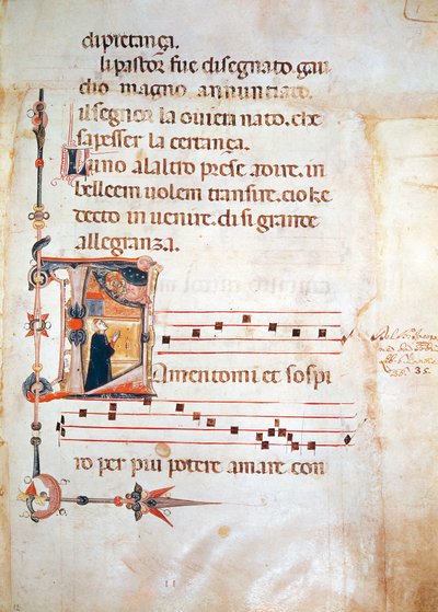 Páginas iluminadas de Lauda por Jacopone de Todi, manuscrito de Italian School