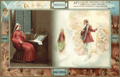 Ilustración para La Divina Comedia de Dante (litografía en color) de Italian School