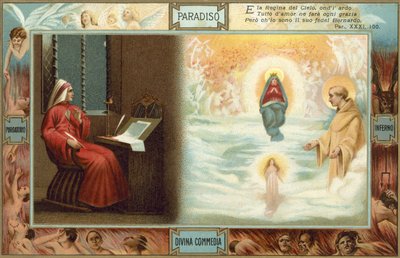 Ilustración para La Divina Comedia de Dante (litografía en color) de Italian School