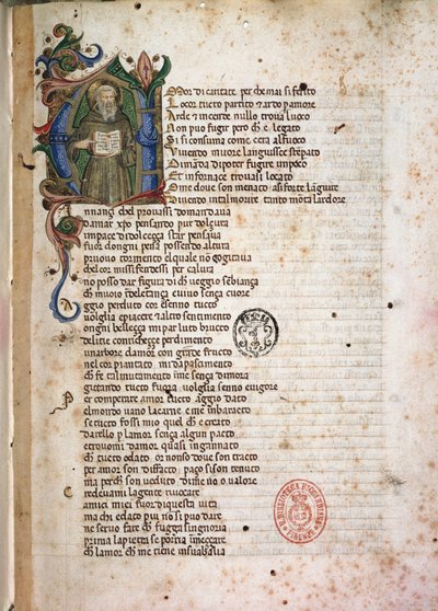 Incipit de Laudae. Siglo XV (Manuscrito iluminado) de Italian School