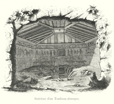 Interior de una tumba etrusca de Italian School