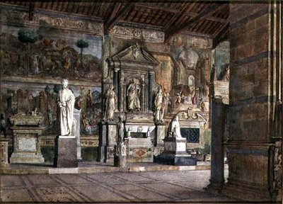 Interior del Campo Santo en Pisa, c.1845 de Italian School