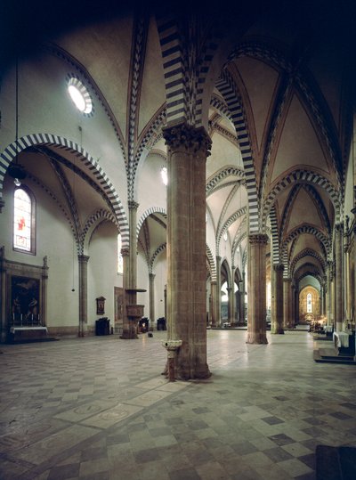 Vista interior de la Basílica de Santa Maria Novella de Italian School
