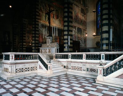 Vista interior de la catedral de Santo Stefano de Prato de Italian School