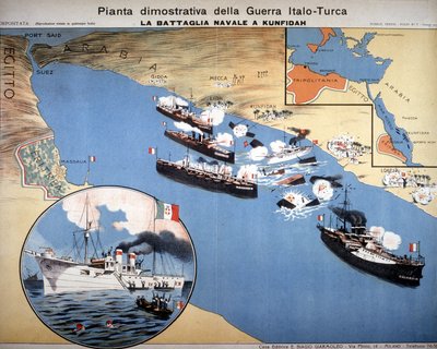 Guerra italo-turca: Batalla naval en Kufindah, cerca del Mar Rojo de Italian School