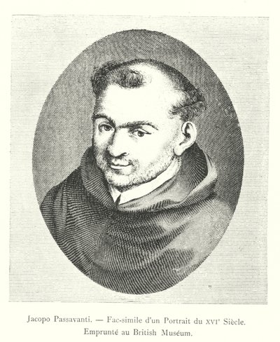 Jacopo Passavanti, Facsímil de un Retrato del Siglo XVI, Tomado del Museo Británico de Italian School