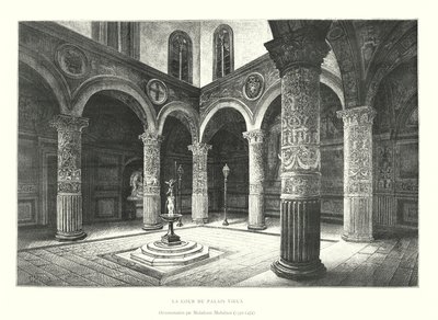 El Patio del Palacio Viejo, Ornamentación por Michelozzo Michelozzi de Italian School