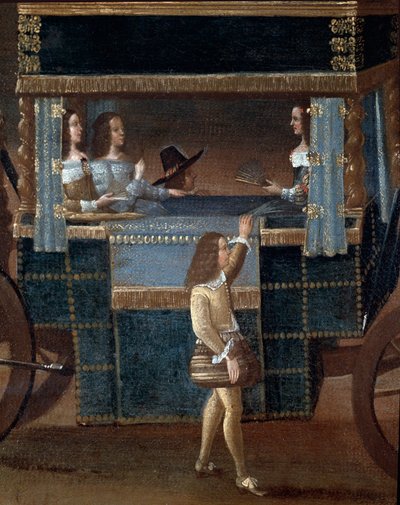Damas en coche (detalle) (pintura) de Italian School