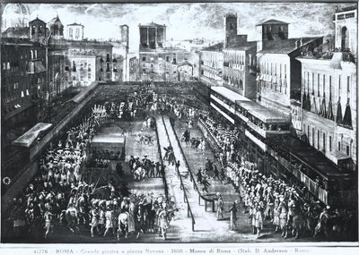 Gran torneo en Piazza Navona, c.1610 de Italian School