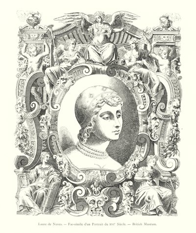Laura de Noves, Facsímil de un retrato del siglo XVI, Museo Británico de Italian School