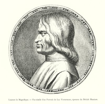 Laurent el Magnífico, Facsímil de un Retrato de Luc Vostermans, prueba del Museo Británico de Italian School