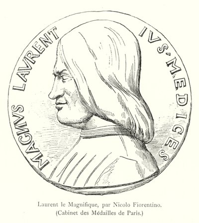 Lorenzo el Magnífico, por Nicolo Fiorentino, Gabinete de Medallas de París de Italian School