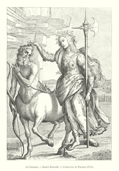El Centauro, Sandro Botticelli, Colecciones de Florencia, Pitti (grabado) de Italian School
