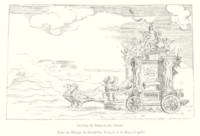 El carro de Venus y los Amores, Fiestas del Matrimonio del Gran Duque Francisco y Bianca Capello (grabado) de Italian School