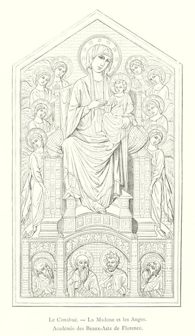 Cimabue, La Madonna y los Ángeles, Academia de Bellas Artes de Florencia de Italian School