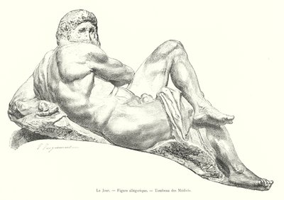 El Día, Figura alegórica, Tumba de los Medici (grabado) de Italian School