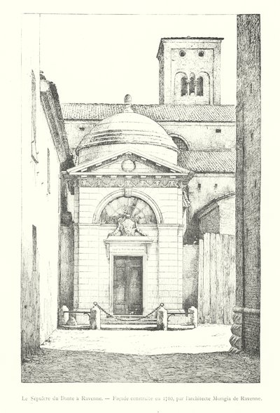 El Sepulcro de Dante en Rávena, Fachada construida en 1780, por el arquitecto Morigia de Rávena de Italian School