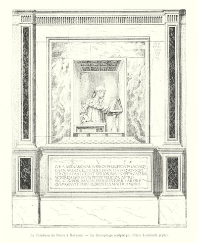 La Tumba de Dante en Rávena, El Sarcófago esculpido por Pietro Lombardi de Italian School