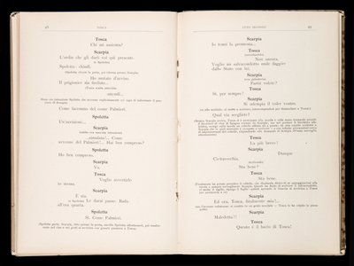 Libreto de La Tosca de Giacomo Puccini, Edición Ricordi, Italia de Italian School