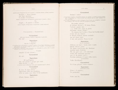 Libreto de La Tosca de Giacomo Puccini, Edición Ricordi, Italia de Italian School