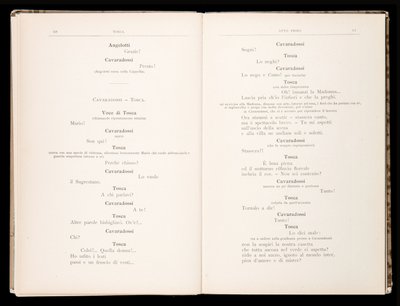 Libreto de Tosca de Giacomo Puccini, Edición Ricordi, Italia de Italian School
