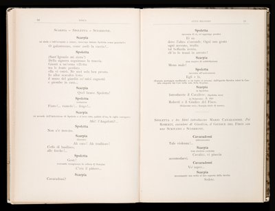 Libreto de Tosca de Giacomo Puccini, Edición Ricordi, Italia de Italian School