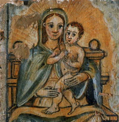 Madonna y el Niño (detalle) de Italian School