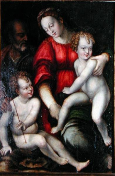 Madonna y el Niño con San Juan Bautista de Italian School