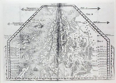 Mapa de Escandinavia, de un atlas de Olaus Magnus de Italian School