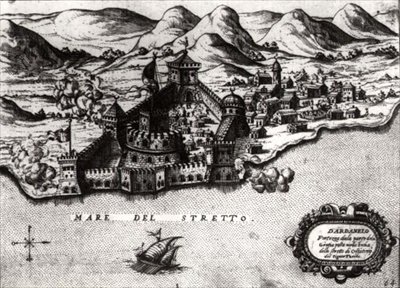 Mapa de los Dardanelos, una conquista veneciana y bastión contra los turcos de Italian School