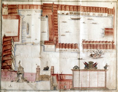 Mapa del Arsenal de Venecia de Italian School