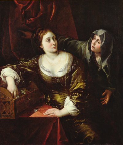 Marta y María o, Mujer con su criada de Italian School